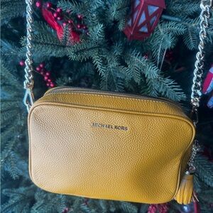 Michael Kors Ginny Mustard Yellow Crossbody Bag Appr.  8.5 x 5.5